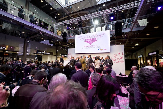 Lors de l'inauguration de la rénovation de la gare Saint-Lazare, mercredi 21 mars. (c) Sylvie Humbert pour Mobilettre